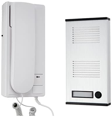 SCS Sentinel - PAF0001 - Interphone Audio 2 Fils pour Immeuble - 1 Combiné Interphone Filaire et 1 Platine de Rue Extérieure en Aluminium - AudioKit 32068