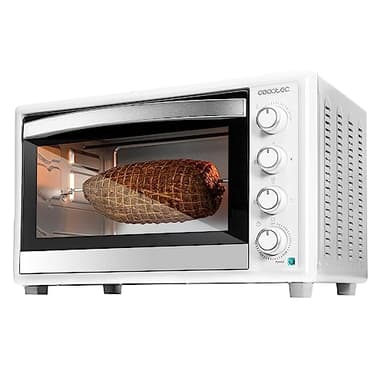 Cecotec Four à Convection de Table 46 Litres Bake&Toast 4600 White Gyro, 2000 W, Lumière Intérieure, 12 Fonctions, Température jusqu’à 230º, Porte Double Vitrage, Inclus Tournebroche
