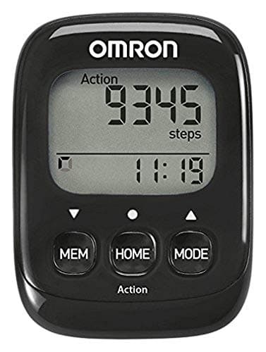 OMRON Walking Style IV Podomètre avec capteur 3D précis pour mesurer Les Pas, la Distance, Les Pas normaux et aérobies et Les Calories brûlées, Noir