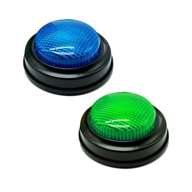 Gelaber 2 pièces Jeu Buzzer Blind Test, Buzzer pour Jeux de Questions avec 4 Sons Préenregistrés, Buzzer sonore et Lumineux, Cadeaux de Noël pour Enfants