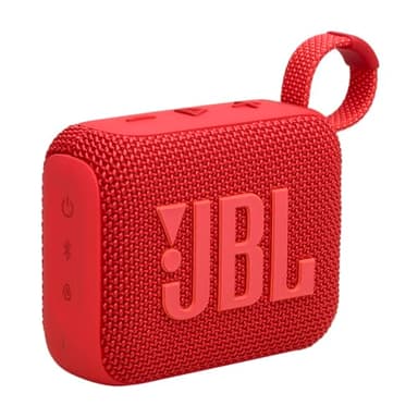 JBL GO 4, Enceinte Bluetooth ultra-portable, son JBL Pro, basses percutantes, 7 heures d'autonomie, fonction Playtime Boost, résistante à l'eau et à la poussière IP67, rouge