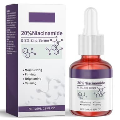 Niacinamide 20% + Zinc 2% Serum Visage Anti Imperfection, peau Sérum de niacinamide, Réduit Pores Dilatés Visage