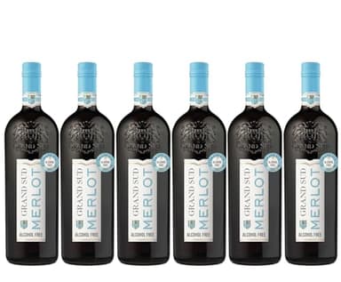 Grand Sud - Vin Rouge désalcoolisé, Merlot sans alcool (6 x 1 L)