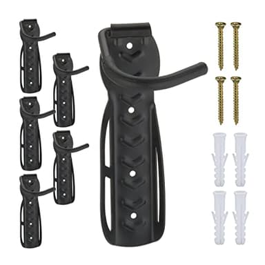 Relaxdays Support vélo Mural en Lot de 6, Charge maximale : 25 kg, Suspension Verticale, métal (Acier), Noir