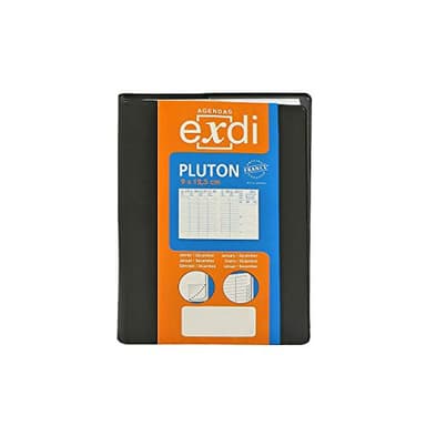 Exdi - 1 Agenda Semainier de Poche Pluton - Couverture Noir - Format : 9 x 12,5 cm - Janvier 2026 à Décembre 2026