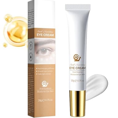 Crème contour des yeux anti-âge à la bave d'escargot - Réduit efficacement les rides des yeux - Pour les poches sous les yeux, les ridules, les cernes et les rides, soin raffermissant, 20 g