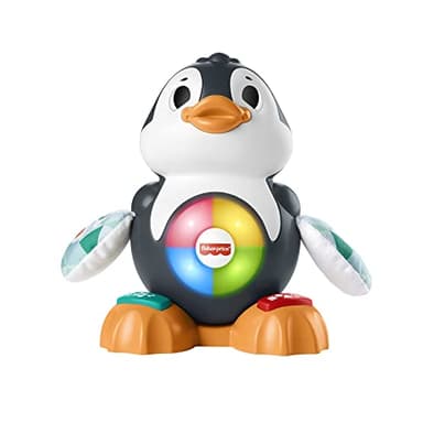 Fisher-Price Linkimals Valentin le Pingouin, Jouet pour Bébé Interactif d'Apprentissage, Sons/Lumières, Multicolore, 9+ Mois