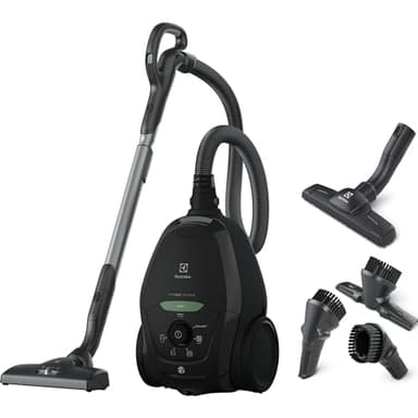 Electrolux Pure D8 GREEN, Aspirateur Traineau avec sac, Incroyablement Silencieux, 57dB, Ecoresponsable, 75% de matériaux recyclés, Multi surfaces, Puissance Automatique Intelligente, PD82-GREEN, Noir