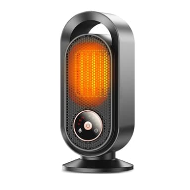 Anluomania Chauffage d'appoint 1500W, Chauffage electrique Portable, Radiateur Electrique céramique PTC, Radiateur soufflant Avec 3 modes, 8H Minuterie, Protection anti-surchauffe, pour bureau,chambre