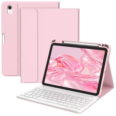 BQSS Coque Clavier pour iPad A16 11/10 Ème Génération(11 Pouces 2025/10.9 Pouces 2022), AZERTY Français, Housse Amovible avec Clavier Bluetooth sans Fil pour iPad 2022 10eme/11eme