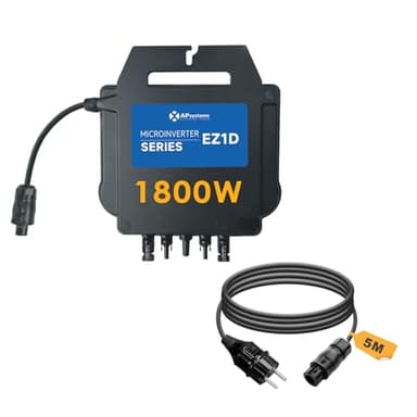 APsystems EZ1 Micro onduleur, Plug & Play, idéal pour Centrale électrique de Balcon (EZ1D 1800W avec 5m câble)