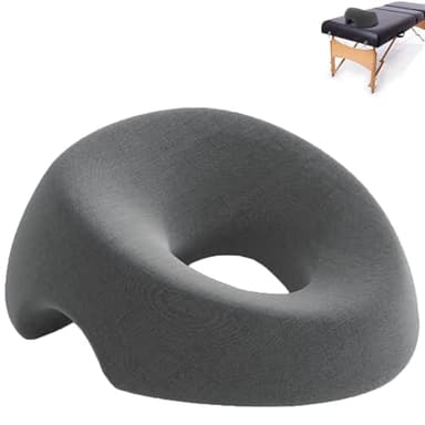 Coussin Massage Visage, Oreiller De Massage pour Le Visage, Oreiller De Massage en Forme De U, Confortable Coussin Trou Visage pour Table, Oussin Face vers Le Bas, Gris Foncé, pour Bureau, Tête de Lit
