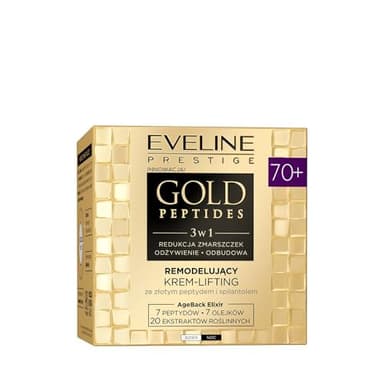 Eveline Cosmetics Gold Peptides Luxus Lifting Crème 70+ anti-rides, raffermissante et hydratante pour le visage pour peaux matures 50 ml