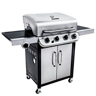Char-Broil Convective Series 440S -- Barbecue à gaz à 4 brûleurs avec brûleur latéral, finition en acier inoxydable.