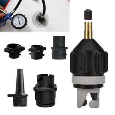 Adaptateur de Kayak,Sup Adaptateur Pompe Kayak avec 4 Buses pour Bateau à Rames Gonflable Adaptateur Gonfleur Paddle Adaptateur de Valve Sup pour Bateaux Pneumatiques Planche de Stand up Paddle