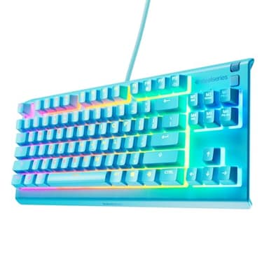 SteelSeries Apex 3 TKL Aqua Clavier Gaming RGB - Format Compact sans pavé numérique - Illumination RGB sur 8 Zones - Résistant à l’Eau et à la poussière - Switchs Gaming Silencieux -Format US QWERTY