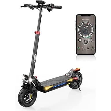 iScooter ix4 Trottinette Electrique Adulte, 10 Pouces De Pneu, Batterie 15 Ah, Double Clignotants, Trottinettes Électriques Pliable avec App, Max Charge 150KG Scooter Electrique, Autonomie 40-45KM