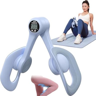 Entraîneur de Cuisse avec minuterie,Appareil de Musculation pour Jambes Plancher pelvien,Appareil pour muscler l'intérieur de Cuisse,Rotatif À 360 Hip Trainer Exerciseur (Bleu)