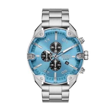 Diesel Montre Spiked chronographe, en acier inoxydable, pour homme, DZ4655