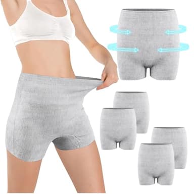 ACWOO 4 Pcs Culottes Post Accouchement, Slip Jetable Maternité, Incontinence Pregnancy Culottes, Maternité Jetables Sous-vêtements pour Le Post Partum et Césarienne
