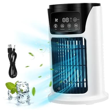Homoyoyo Climatiseur Personnel Compact Et Léger Refroidisseur D'air Par Évaporation Ventilateur De Refroidissement Silencieux Pour À Coucher