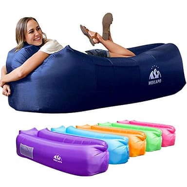 WEKAPO Chaise Longue Gonflable – Accessoires de Camping et de Plage, canapé Gonflable Portable pour la randonnée, la pelouse, Les Films d'intérieur/extérieur et Les Festivals de Musique. Hamac