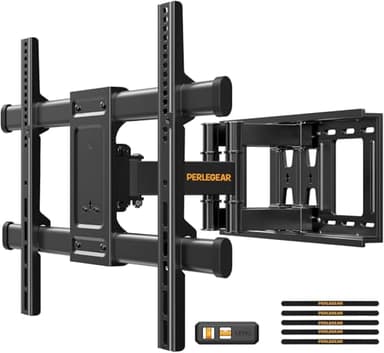 PERLEGEAR Support Mural TV pour écrans 37-84 Pouces Jusqu'à 60KG, Fixation TV Murale Inclinable et Orientable Max. VESA 600x400mm, Accroche TV Mural