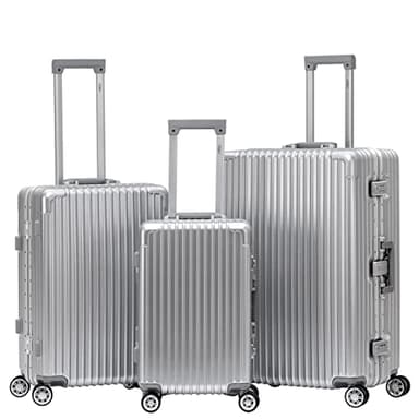 Flight Knight Premium Travel Case - 8 Roues Pivotantes - Serrure - Valise Rigide Legere pour Bagage A Main Ou Bagage Enregistre - Extremement Durable Aluminium - Plus De 100 Compagnies Aeriennes