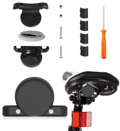 AUEJACKY Support de Vélo pour AirTag, Support Vélo Air Tag, Support Universel pour Tracker antivol GPS, Support Protection Contre Les Projections d'eau Caché sous Porte-vélo, Accessoire de vélo