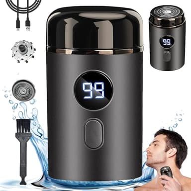 Mineup Portable Mini Capsule Shaver, 2 in 1 Capsule Razor, Sopami Mini Shaver USB rechargeable, Automatique Lavable Rasoir Electriques Hommes, pour la Maison, le Bureau, les Voyages Daffaires