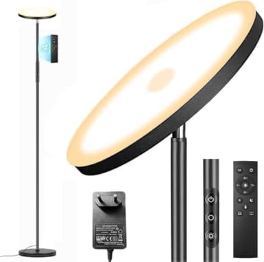 Yikuneng Lampadaire sur Pied Salon, 3600LM 36W LED Lampe sur Pied Super Lumineux, 2700K-6500K Dimmable Lampadaires avec Télécommande et Contrôle Tactile, Lampadaire Haut pour Salon Chambre et Burea