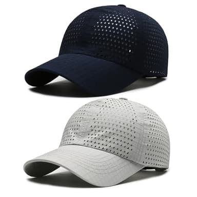 AYPOW Casquette de Baseball Homme Femme，2 Pcs Casquette Running de Sport Extérieur Séchage Rapide Ultralégère Respirantes, Réglable Pliable Maille Chapeau Soleil Casquettes Visières Golf été Anti UV