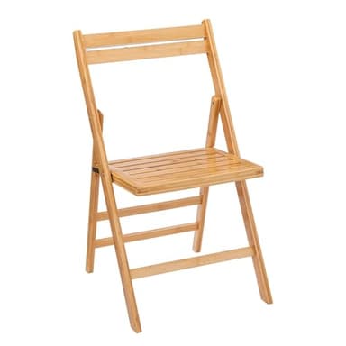Spetebo Chaise pliante en bambou naturel - 78 x 44 cm - Chaise de cuisine pliable en bois FSC - Chaise classique pour une utilisation à la maison