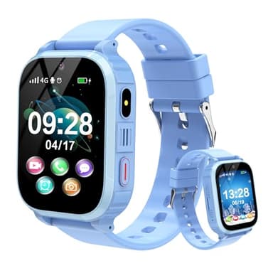 YEDASAH 4G Montre Connectée Enfants, Appels Vidéo, Localisation GPS, IP68 Étanche Montre Telephone Enfant avec SOS, Musique, Mode École, Podomètre, Jeux, Réveil, Prendre des Photos, 4 à 12 Ans Cadeau
