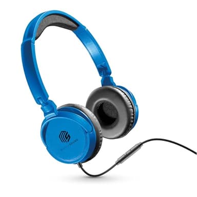 Music Sound,Casque Fil Basic,Casque Supra-auriculaire Bandeau Repliable avec Câble Anti-nœuds 1,2 m et Micro intégré - Connecteur Jack 3.5 mm - Couleur Blue MUSICSOUNDFULLCB
