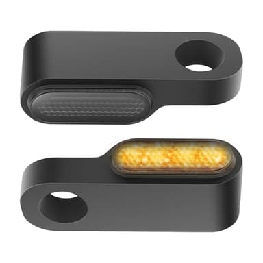 EuSupNova Clignotants LED pour Moto Guidon avec Feux, 2pcs 12V Mini Feu de Signalisation Étanche Clignotant Moto LED, Alliage d'Aluminium Moulage compatible avec Scooter Quad
