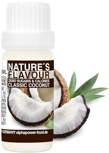 ALPHAPOWER FOOD Arôme alimentaire naturel classique noix de coco I liquide - gouttes aromatisantes et édulcorant sans sucre, 1x10ml goût délicieux, vegan liquid sweetener Flavour Drops, Flavdrops