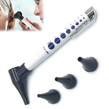 Mini Otoscope Oreille, Otoscope LED, Ensemble de Spéculum Auriculaire, 3x Zoom, Portable Mini Visual Ear Inspection Tool avec 3pcs Têtes Remplaçables, pour L'examen de L'oreille, Blanc