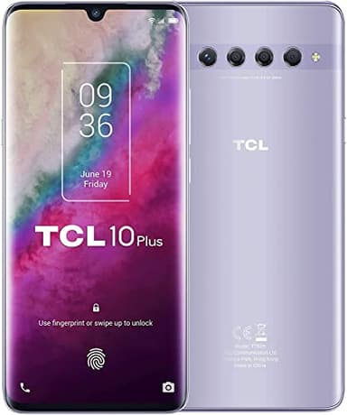 TCL 10 Plus Smartphone,6 Go 256 Go Téléphone Portable, Processeur Qualcomm Snapdragon 665, écran AMOLED Incurvé FHD + NXTVISION 6.47 ", NFC,Version Globale (Argent)