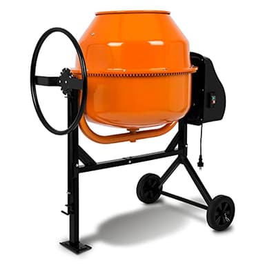 EBERTH 180L Bétonnière Électrique, 650W, Portable, Châssis, Tambour et Couronne Dentée en Acier, Volant Verrouillable, Plaque de Base Stable, pour Travaux de Construction, Dallage, Professionelle