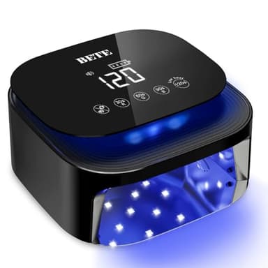 Lampes UV LED sans fil BETE 60W - Séchoir pour vernis gel rechargeable avec capteur automatique, 30 perles et 4 réglages de minuteur portable pour usage domestique/salon Black