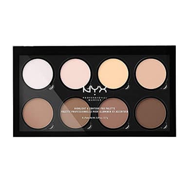 NYX Professional Makeup Highlight & Contour Pro, Kit pour Contouring, 8 Poudres Faciles à Estomper, Fini Mat et Irisé