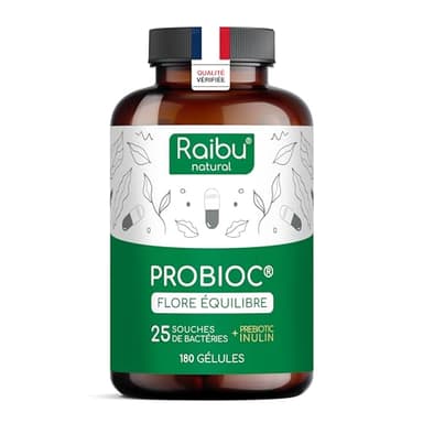 Probiotique Flore Intestinale - 60 Milliards UFC/Jour, 25 Souches de Bactéries avec Inuline - l’Équilibre de la Flore Intestinale - Contient Lactobacillus Gasseri et Bifidobacterium