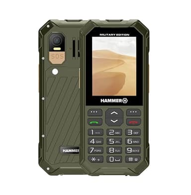 Téléphone à Touches Hammer 6 LTE Military Edition, Grande Batterie 2500mah jusqu'à 7 Jours en Veille, Lampe de Poche et Touche SOS, Technologie Volte, Touches rétroéclairées, IP68 1,5 mètres droptest