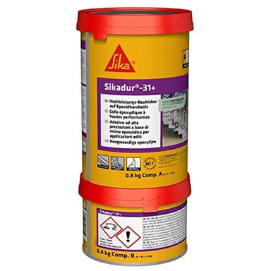 SIKA - Adhésif structural bi-composant - Sikadur-31+ gris - Collage et réparation de béton et autres matériaux - Intérieur et extérieur - 1,2 kg