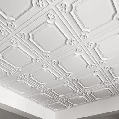 Art3d lot de 12, 4,5 m², Dalles de Plafond 61 x 61 cm Blanc, Rosace Plafond, Panneaux de Plafond Suspendu, Léger et Installer facile