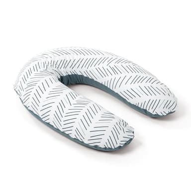doomoo Coussin de Grossesse & Coussin Allaitement Buddy - Ultra Confort pour Dormir pendant la Grossesse - Soulage dos, jambes & ventre - Housse Bio & Oeko-Tex, Etnic Petrol
