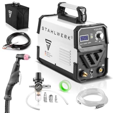 STAHLWERK CUT 50 ST Découpeur plasma IGBT avec 50 ampères, puissance de coupe jusqu'à 14 mm, convient pour les tôles peintes & la rouille volante, 7 ans de garantie constructeur