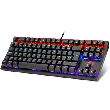 Rii Clavier Gamer Mécanique - 22 Modes RGB Rétroéclairage | 88 Touches Compact + Anti-Ghosting | Design Noir pour PC/PS4/Xbox/Switch