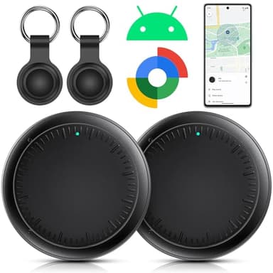 Smart Traceur Tag, Smart Traceur GPS Android Lot de 2, Fonctionne avec App Localiser,Traceur Localisateur D’Objets Bluetooth, Tracker Tags Android pour clés/Portefeuilles